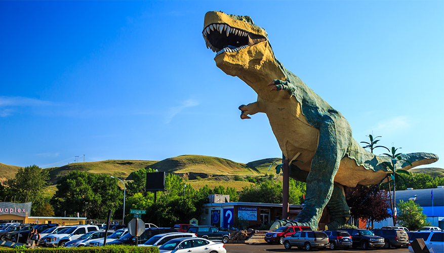 large dinosaur statue